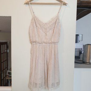Abercrombie Cream Beaded Lace Summer Mini Dress